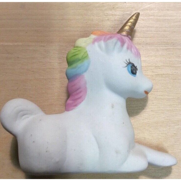 Unbranded Other - Ceramic Unicorn With Golden Horn And Multi Color Mane 3" Tall